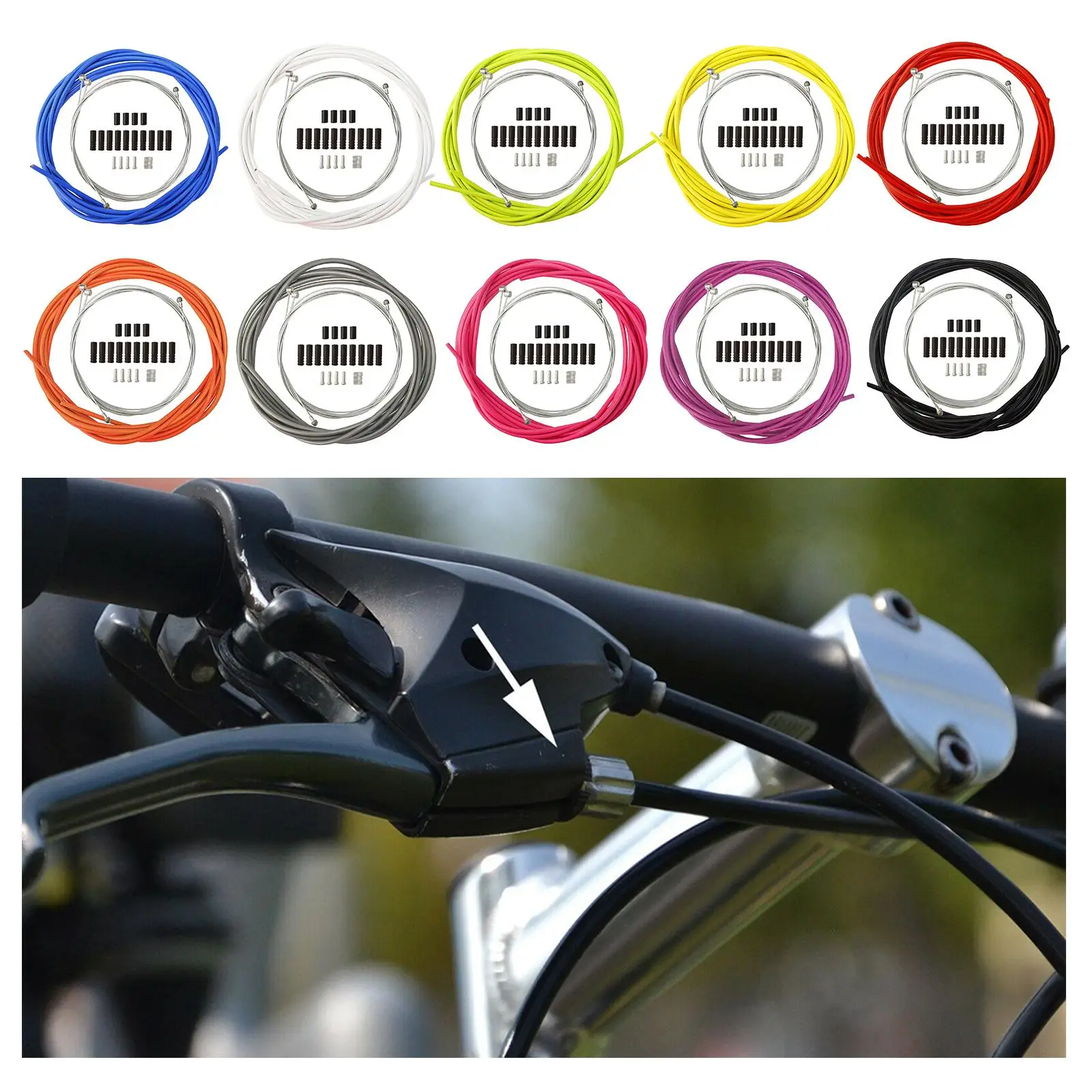 Universal Bicycle Change Cable Kit, Bike Cable and Transmission Cable, Bicycle Cycling er Cable Housing Kit for Mountain Road