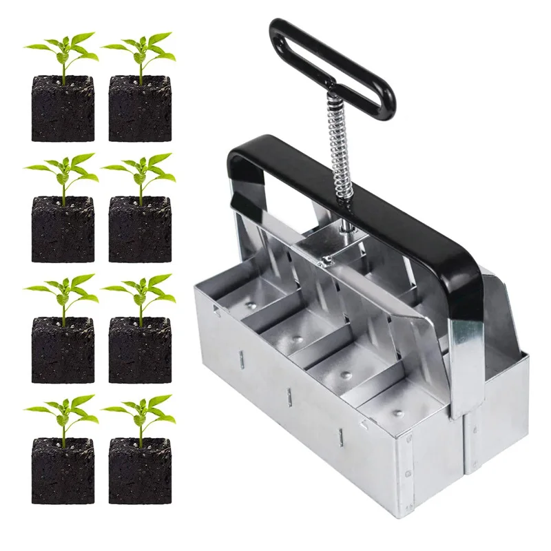 Double-deck Handheld Seedling Soil Block Maker 2 Inch Soils Blocking Tool Used for Seedling Greenhouse Garden Supplies