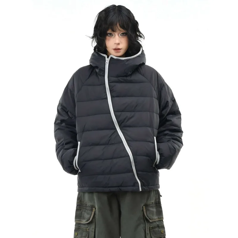 Jacket Cotton Coat Women's Slimming Solid Color Hooded Single-Breasted Lightweight Comfortable Minimalist Casual Niche Versatile