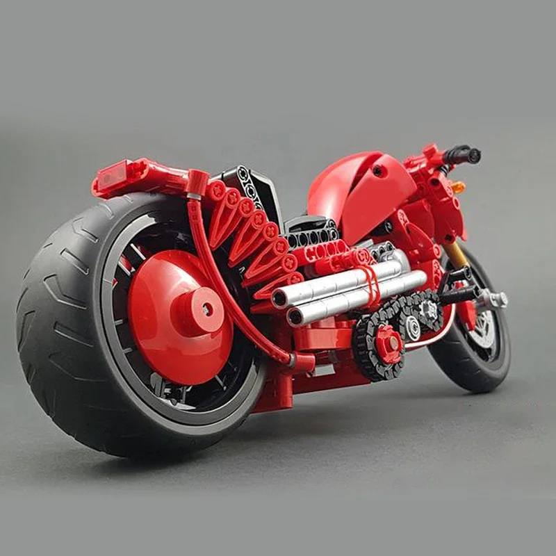 Moc Bausteine Auto Serie Modell Flamme Motorrad technische Ziegel DIY Montage Bau Spielzeug für Kinder Weihnachts geschenke