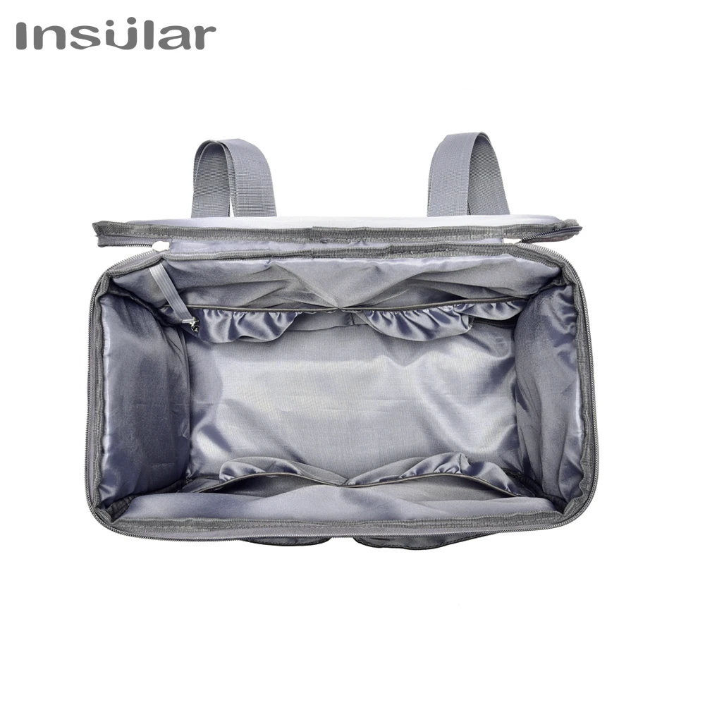 Insular Mommy Diaper Bags Mother Large Capacity Travel Nappy Backpacks with Anti-loss Zipper Solid Baby Maternity Nursing Bags