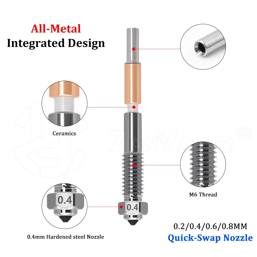 

QIDI Q2 Original Hotend Nozzle Kit 3D Printer Replacement Parts Integrated Nozzle for QIDI Q2 Combo 3D Printer accessories