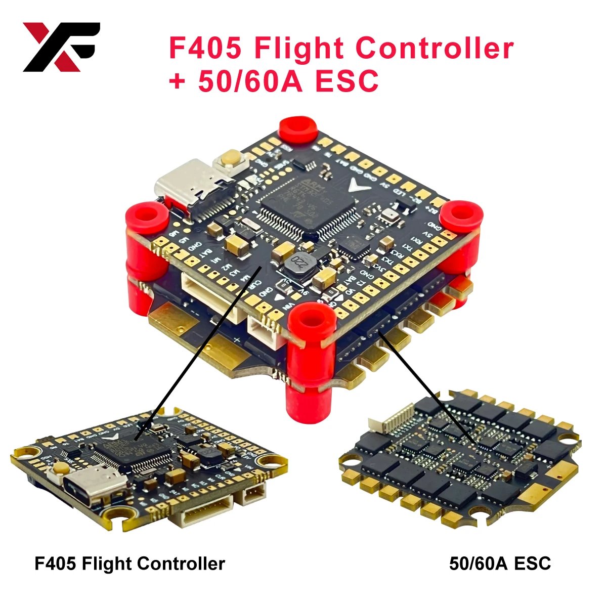 

XFlight Hobby F405 Управление полетом 30,5*30,5 мм с 4в1 50/60/80A BLHeli_32 ESC 2-6S Lipo F405 Flight Stack FPV Racing Drone