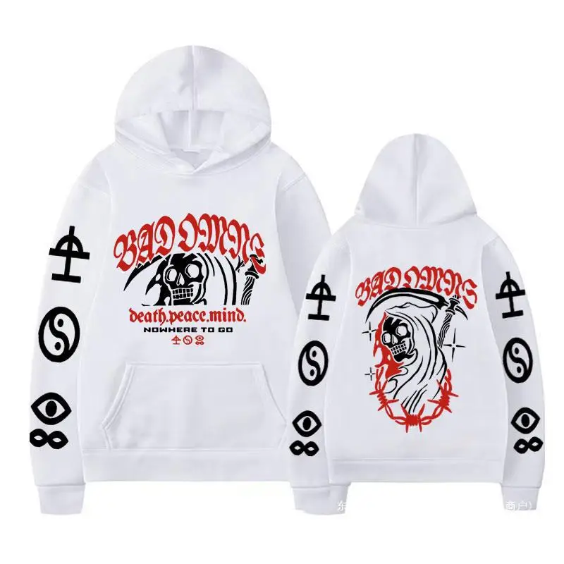 Limited Bad Omens Rock Band Music Tour 2025 เสื้อฮู้ดใหม่ฮาราจูกุเกิร์ลส์ฮิปฮอปเสื้อแฟนซีของขวัญเพลงลำลองเสื้อสเวตเตอร์หลวม
