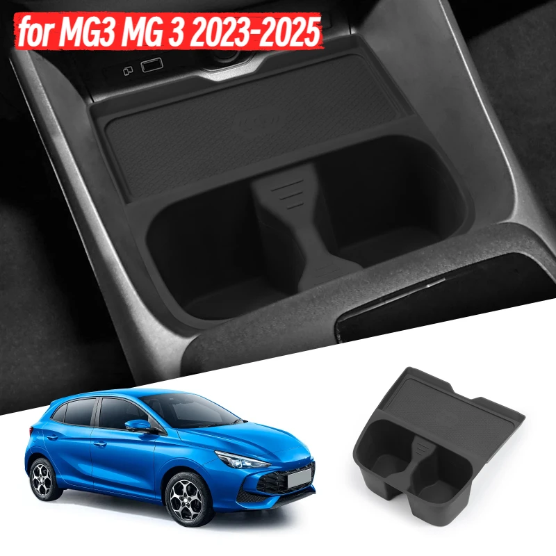 

for MG3 MG 3 2023-2025 Water Cup Holder Storage Tray Organizer With Non-slip Mat Central Console Protective Pad Car Accessories