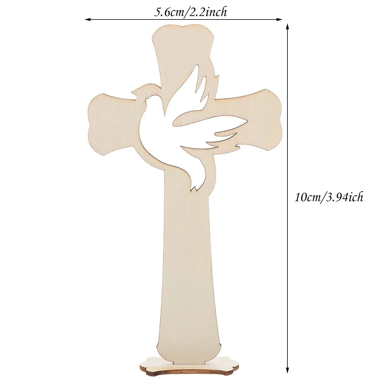 Wooden Peace Dove Cross Slices 10cm Unfinished Wood Cross Dove Cutouts Craft Ornament Christian Religious Home Decoration Gift view 5