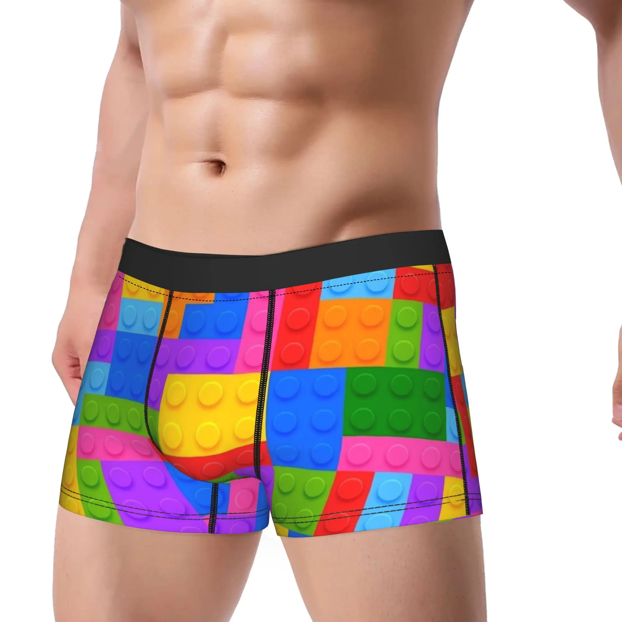 كتل الطوب لعبة الجذع ثلاثية الأبعاد الحقيبة الملابس الداخلية Trenky مخصص الملاكم موجز لينة الاتجاه الرجال السروال حجم كبير