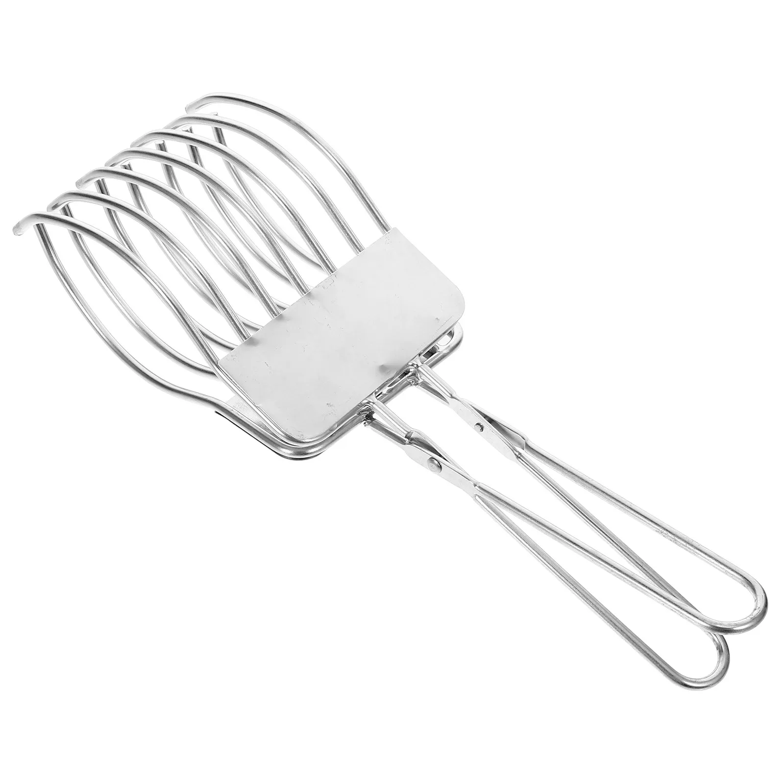 Stainless Steel Roast Beef Cutting Tong Handheld Round Bread Slicer Tong Kitchen Grilling Cooking Tongs for Meat Ham Vegetable