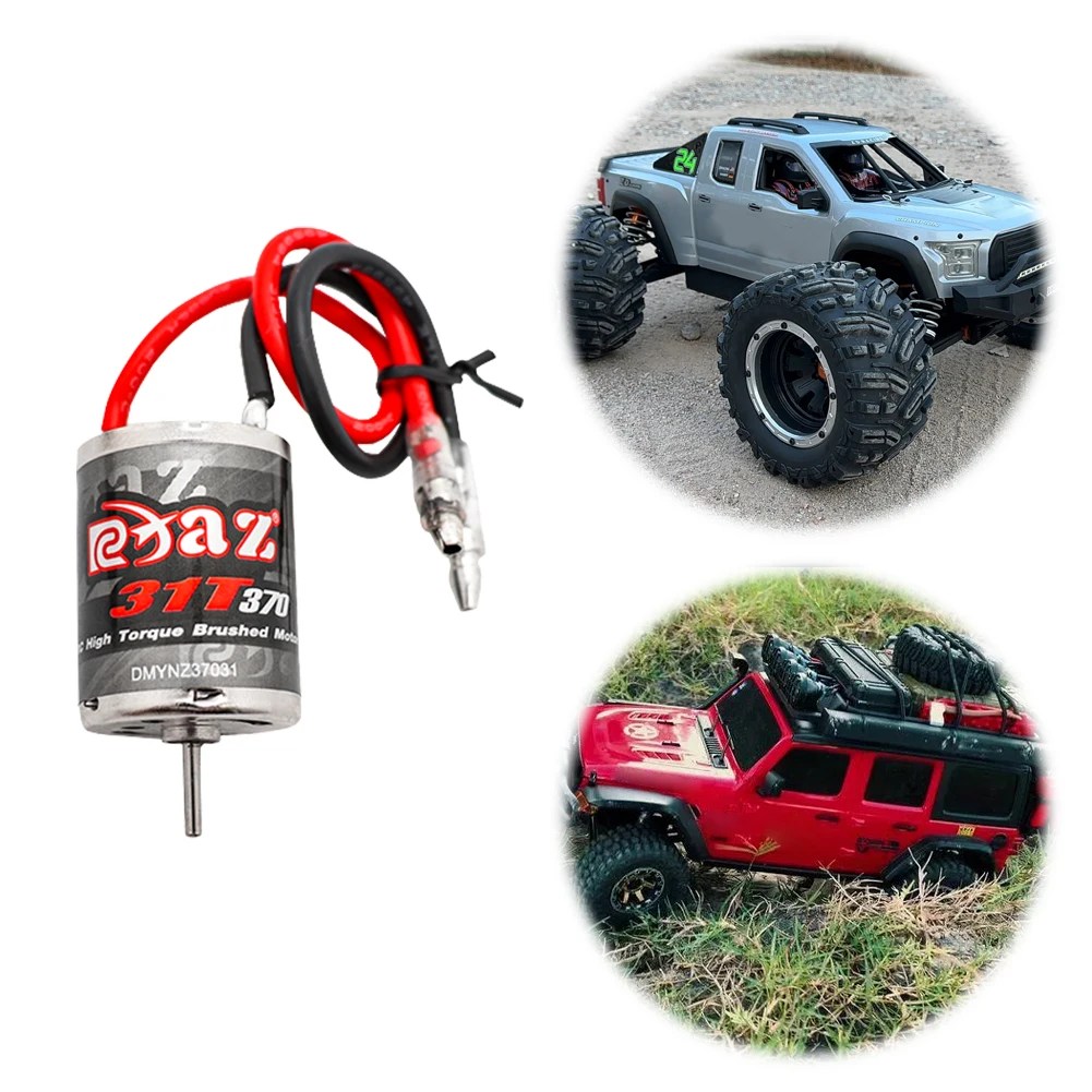 

31T 370 Brushed Motor DC Motor Brushed Crawler Electric Motor High Torque 30000RPM for 1/10 1/12 1/14 1/16 1/24 RC Crawler Model