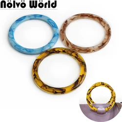 Blue,Coffee,Yellow Acrylic Circle Handles For DIY Handmade Replace Handbag Bags Purse Bracelet Plastic Resin Rings Accessories