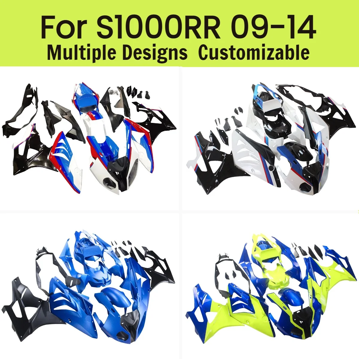 

Комплект обновленных обтекателей для BMW S 1000RR 2009-2014, S1000RR 09-14, неоригинальные обтекатели для мотоциклов на заказ