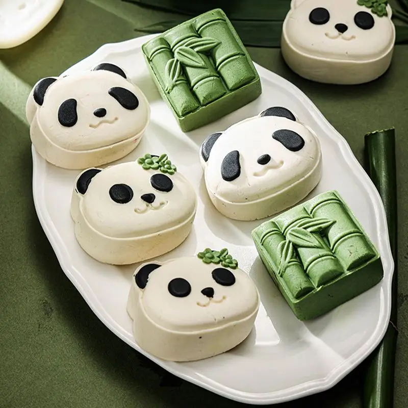 30g 50g panda bamboo moon cake model mini Bean paste cake model complementary food yam cake printing tool baking household