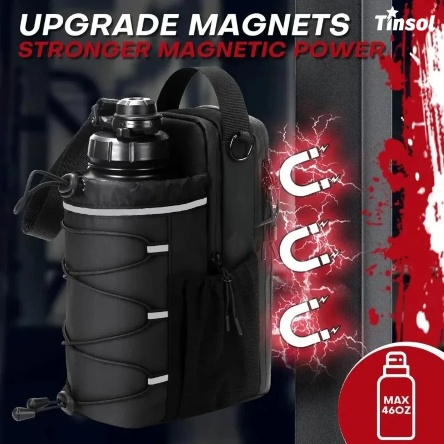 

New Magnetic Gym Bag for Men and Women – Sling Bottle with Magnetic Attachment | Water Bottle Holder, Gym Pouch, Crossbody Bag