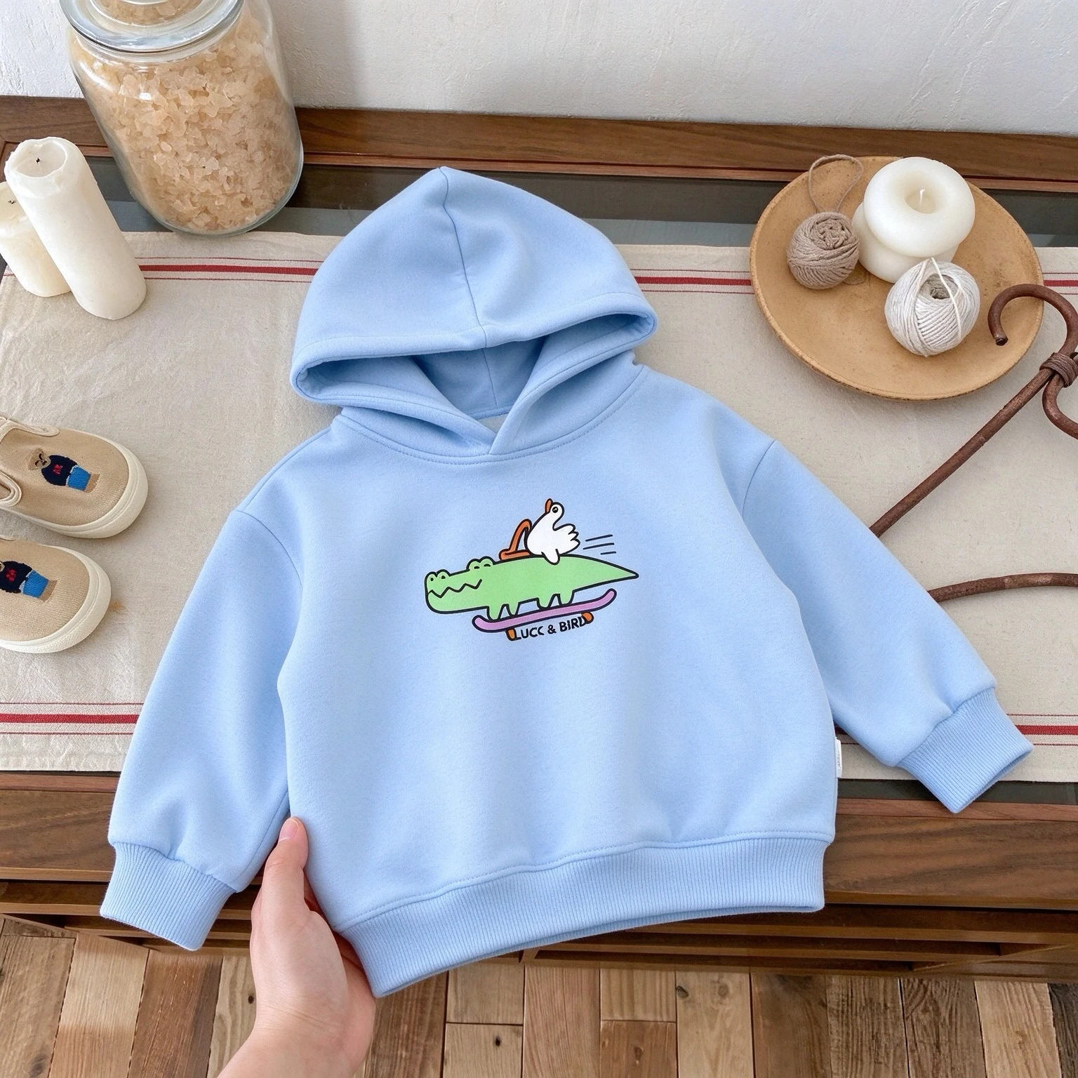Apple Pattern Kids Hoodies Autumn Clothing Simple Fashion Korean Children Long Sleeve Hooded Sweatshirts Tops Baby Girls Clothes - view 4