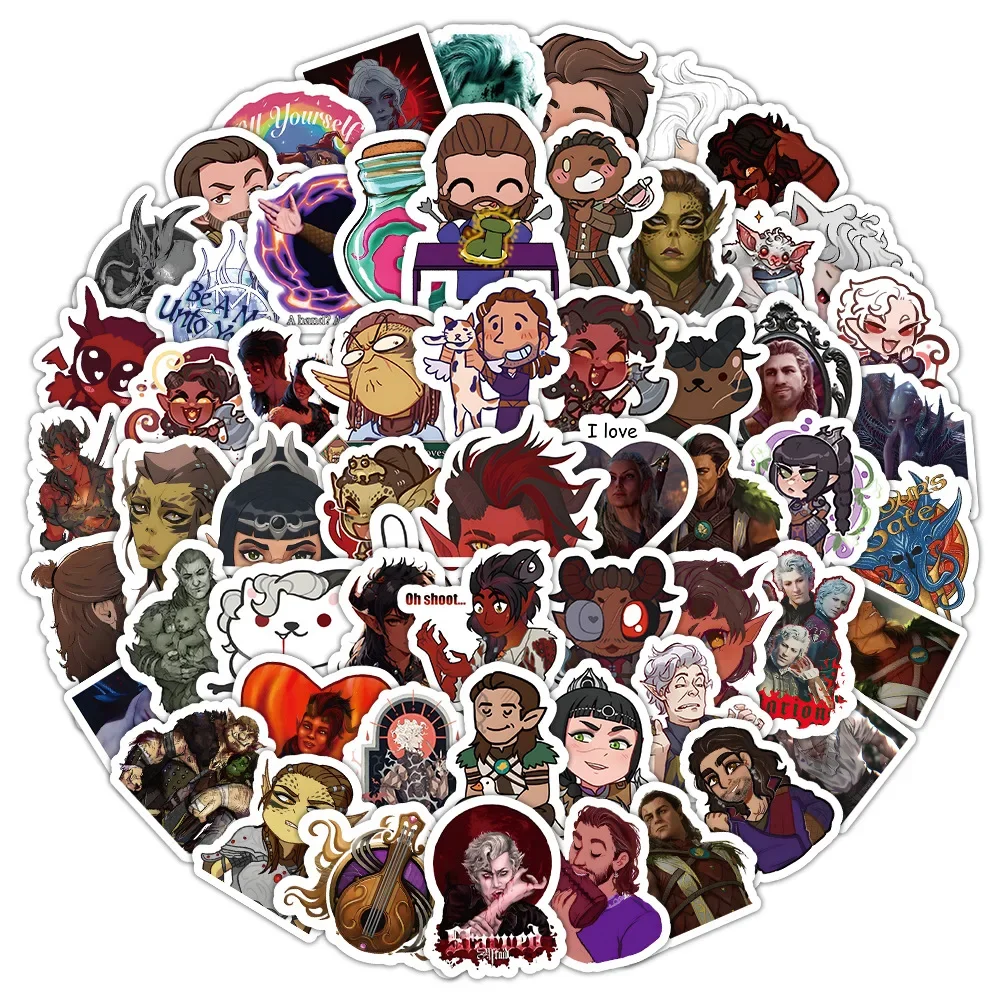 

100PCS Hot Role Play Game Baldur's Gate 3 Graffiti Stickers BG3 Cartoon Decal Notebook Phone Guitar Waterproof Sticker