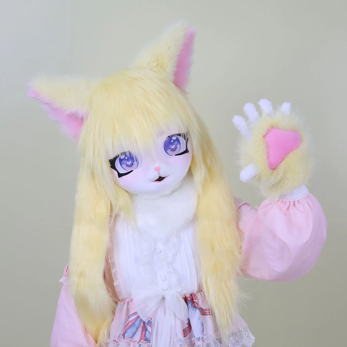 着ぐるみヘッドキグルミキグファー マスクコスプレコスチューム ファーヘッドベース 猫ウサギ人形 動物コスプレ ハロウィンコスチューム 子供用ギフト