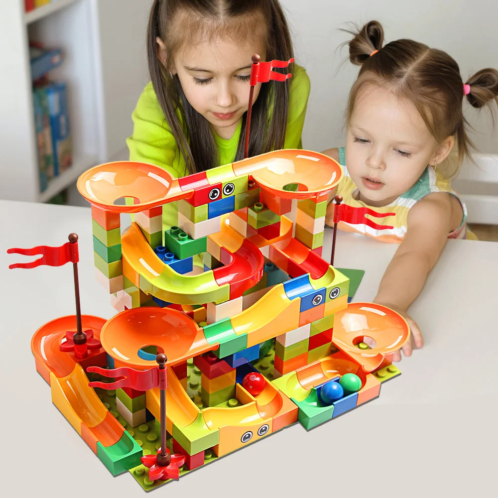 Large Particle Building Track Ball Toys Educational Toys Rolling Ball Tracks Construction Playsets for Kids