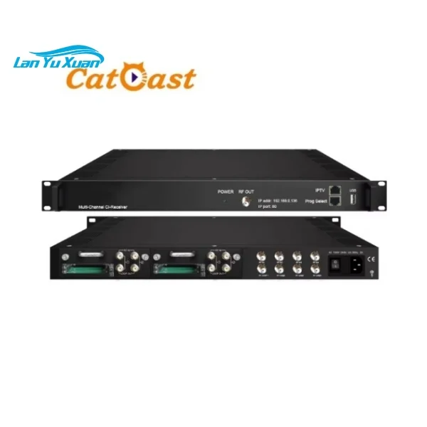 Digital Broadcasting 4 FTA 8 Tuner to Ip Spts Output with DVBC DVBT DVBS ISDBT Satellite Receiver
