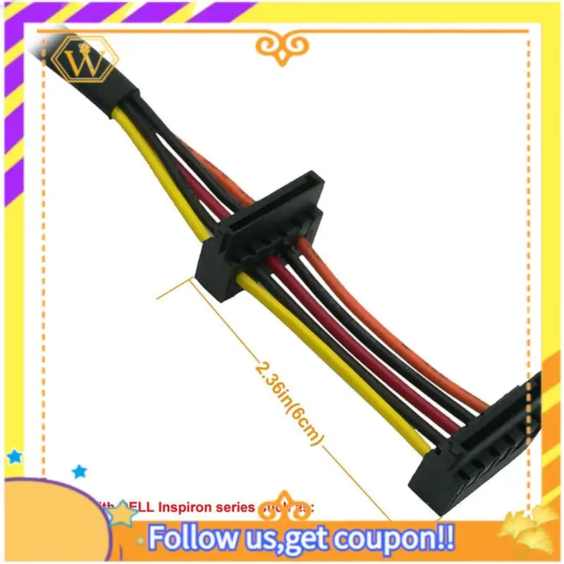 A01K-4X HDD SATA Voedingskabel Haakse SATA 15 Pin X2 Naar Mini 6 Pin ATX Adapter Voor Dell Inspiron 3653 3650 Serie