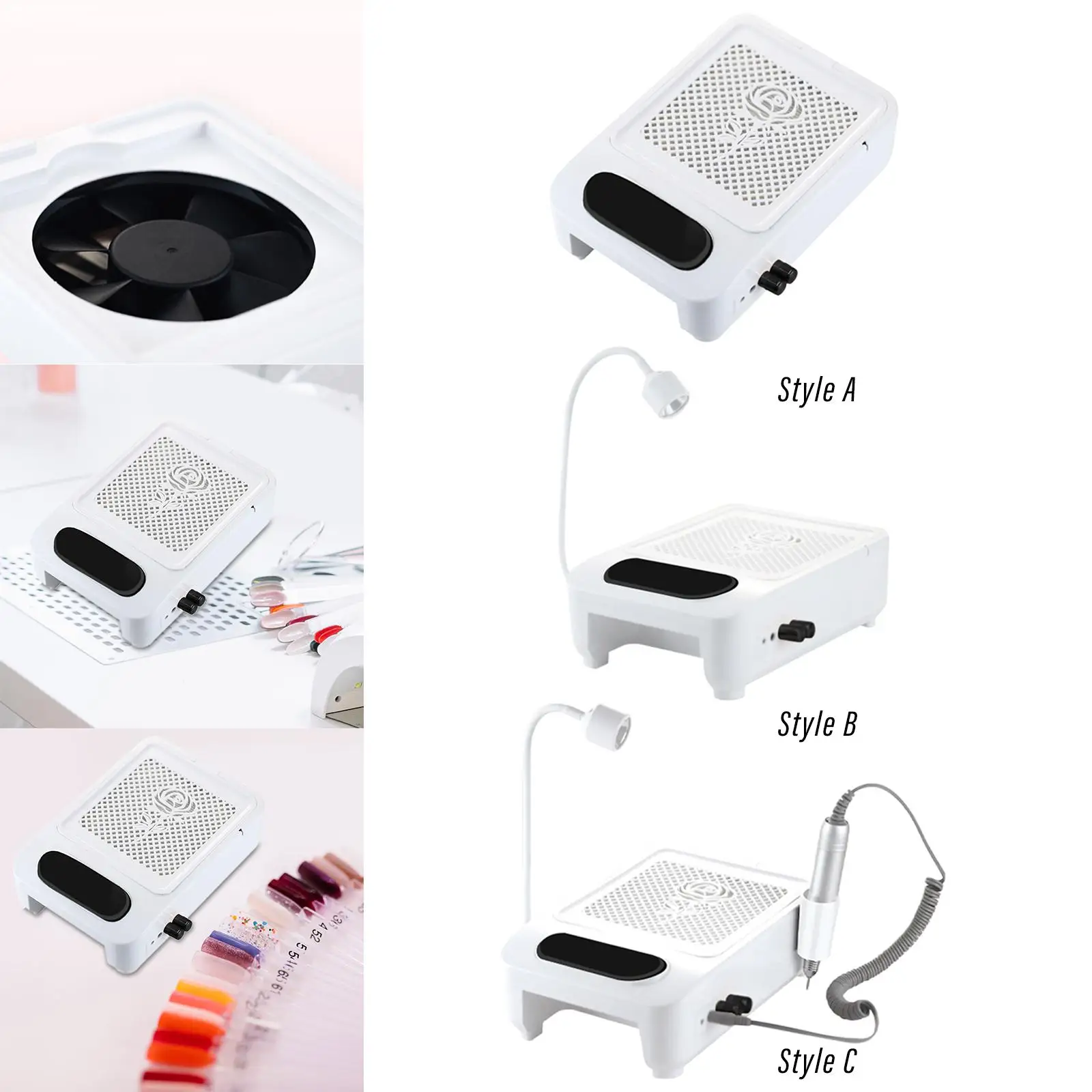 

Nail Dust Collector with Nail Bake Lamp 4500RPM Manicure Machine Tools for Salon Home Use