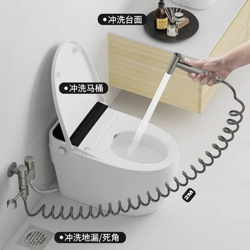 Imagen 2 del producto Nuevo cabezal de ducha limpiador de inodoro de acero inoxidable 304 de mano sin agujeros de perforación