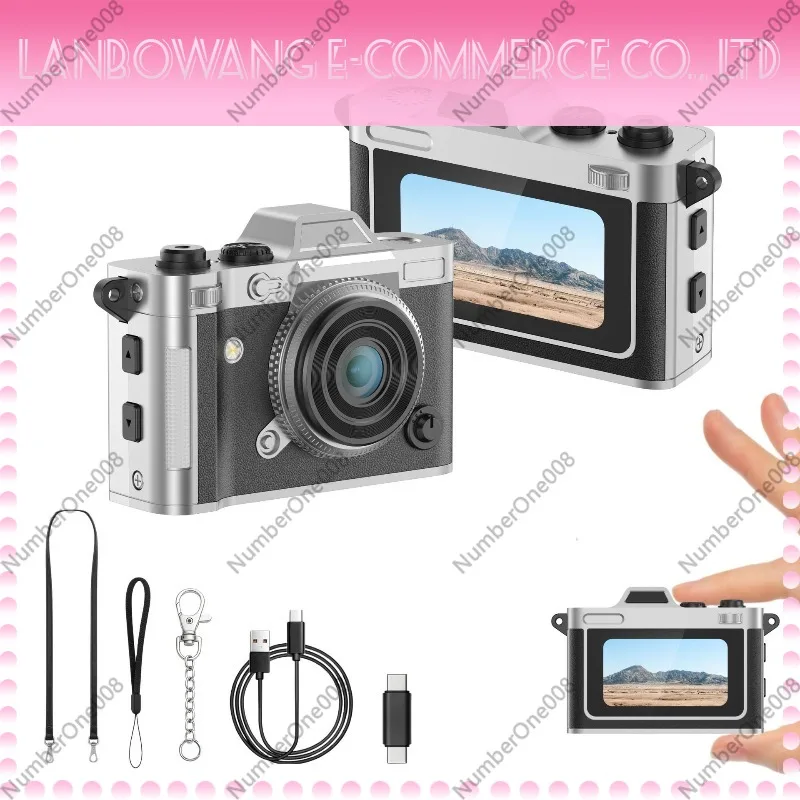 2K HD Zinc Alloy Vintage Mini Digital Camera With Screen Leather Case Pocket Camera for Shooting