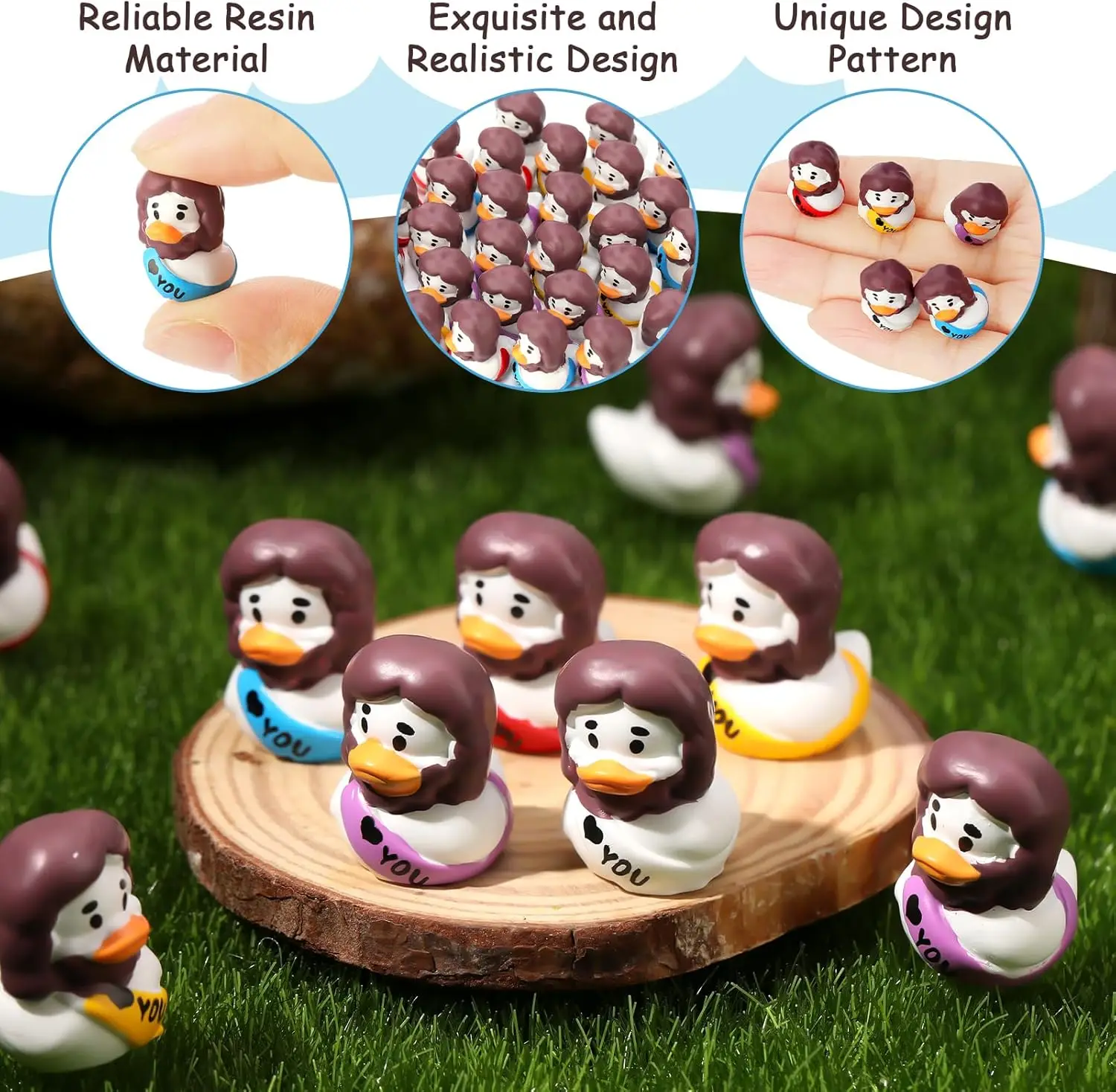 10 قطعة المشهد الصغير الإبداعية يسوع بطة صغيرة ليتل بطة صفراء دمية DIY بها بنفسك اكسسوارات الديكور الحلي الصغيرة