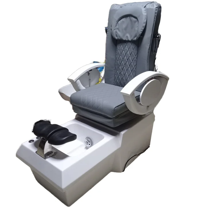 Metal Foot Spa Pedicure Chair Pipeless Whirlpool Adjustable Features 7-Color LED Lamp 1-Year Warranty-Pink For Nail