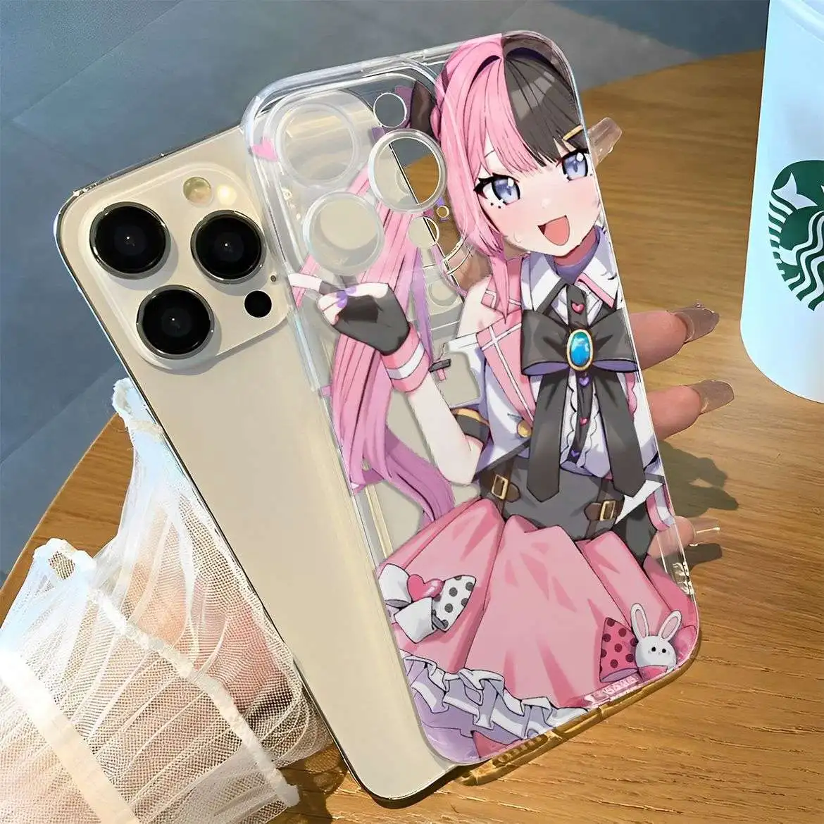 Funda de teléfono de Manga rosa para Iphone, 15, 14, 13, 12, 11, pro Max, 7, 8 Plus, X, XS, XR, anticaída, resistente a la suciedad, mejor regalo