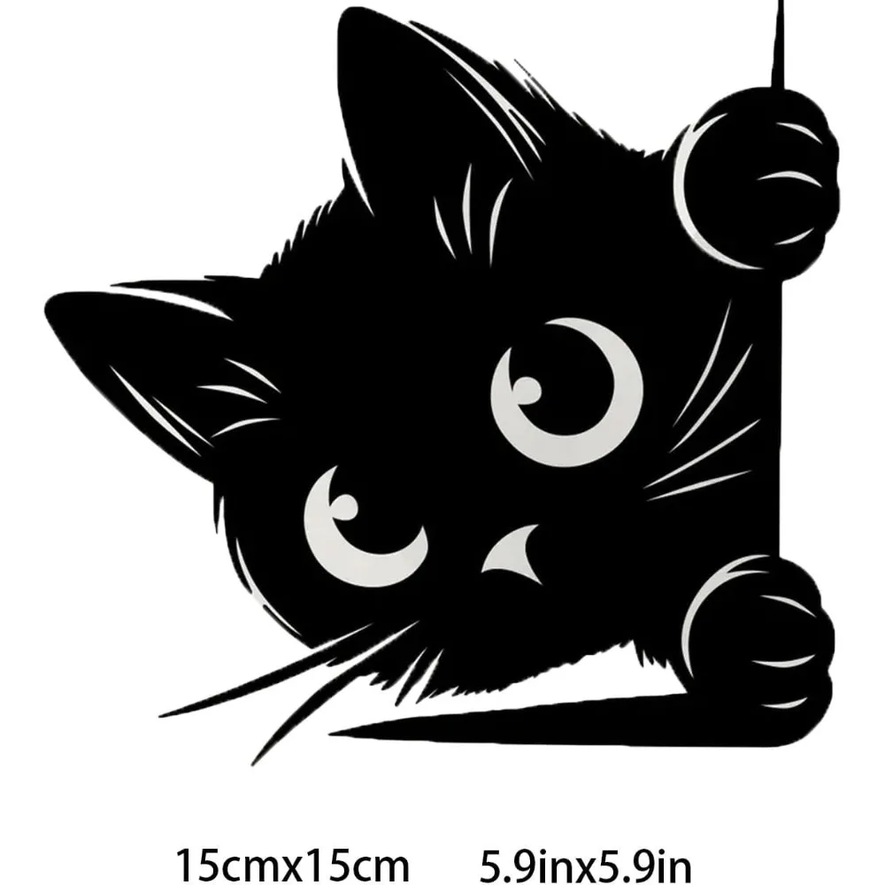 Peeking Cat Vinyl Sticker, 6-Inch Waterproof Decal for Car Motorcycle Laptop Window and Other Smooth Surfaces