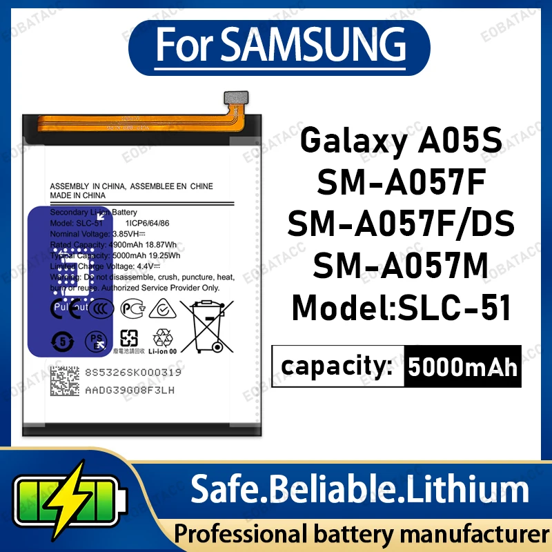 

High Quality 5000mAh SLC-51 Battery For Samsung Galaxy A05s SM-A057F Long Lasting Power +Free Tools