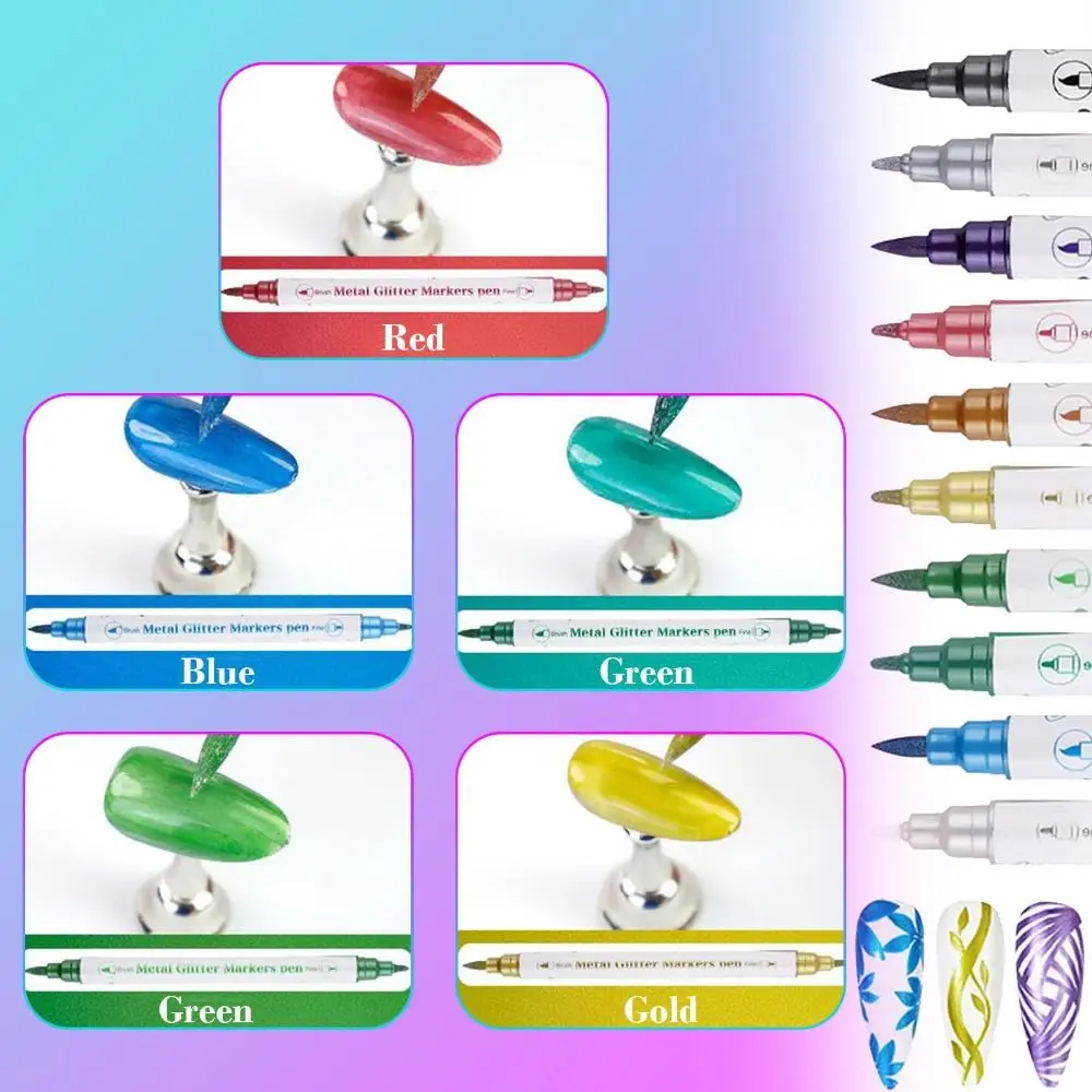 10/12 Colors 10/12 Colors Nails Art Marker Pens Waterproof Quick Dry Nail Art Polish Pens Drawing Painting Manicure Tools