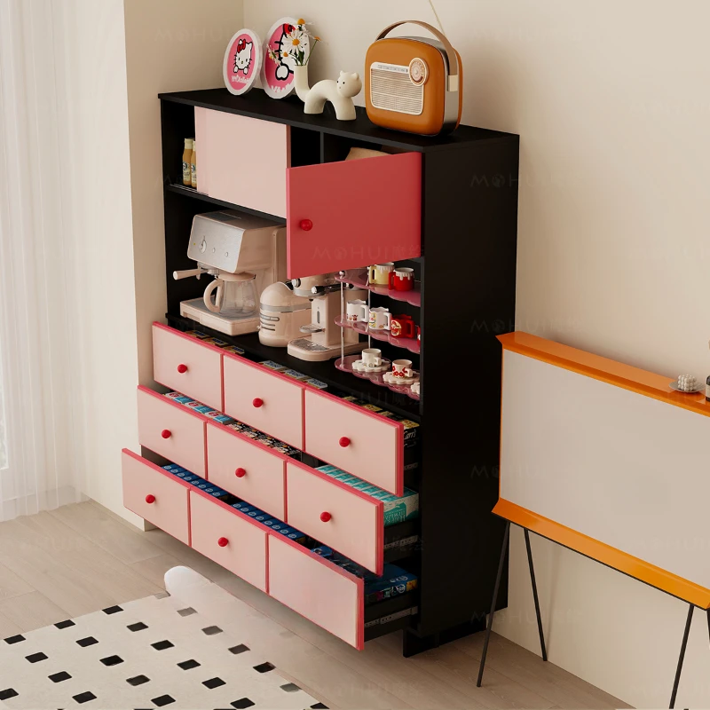 

Memphis side cabinet large capacity 1.6m entrance nine chest cabinet, multi-functional tea cabinet