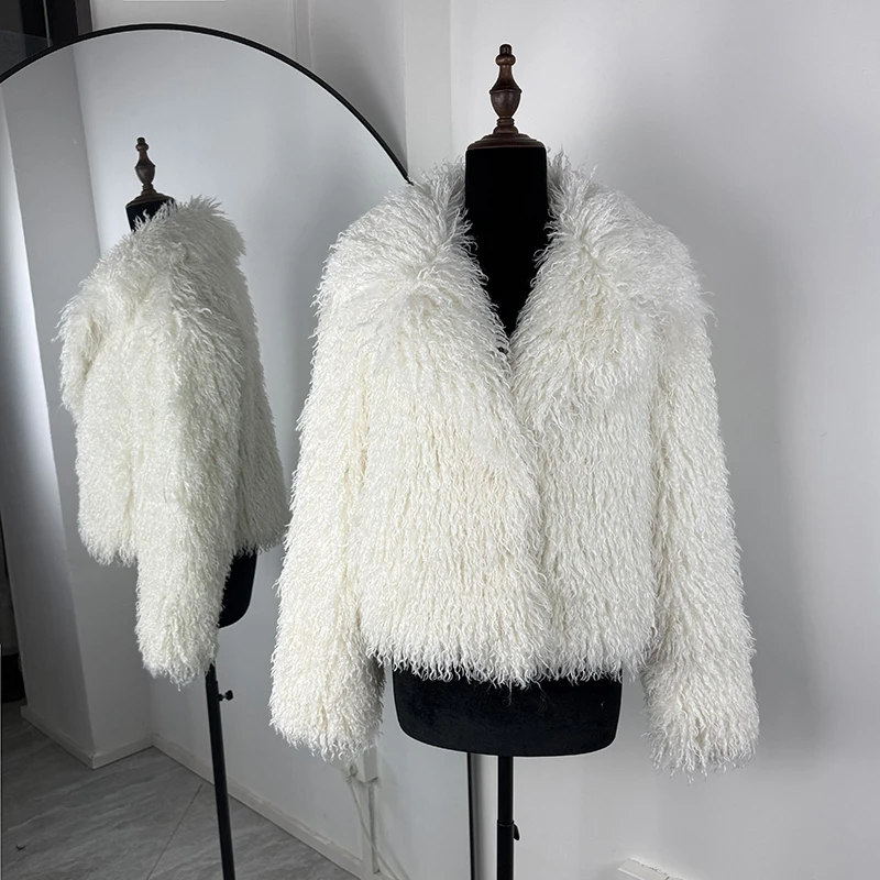 토르노바 2025 겨울 화이트 인조 모피 코트 여성용 플러피 에코 폭스 퍼 재킷 소녀용 핫 크롭트 오버코트 가을 따뜻한 스트리트 여성용