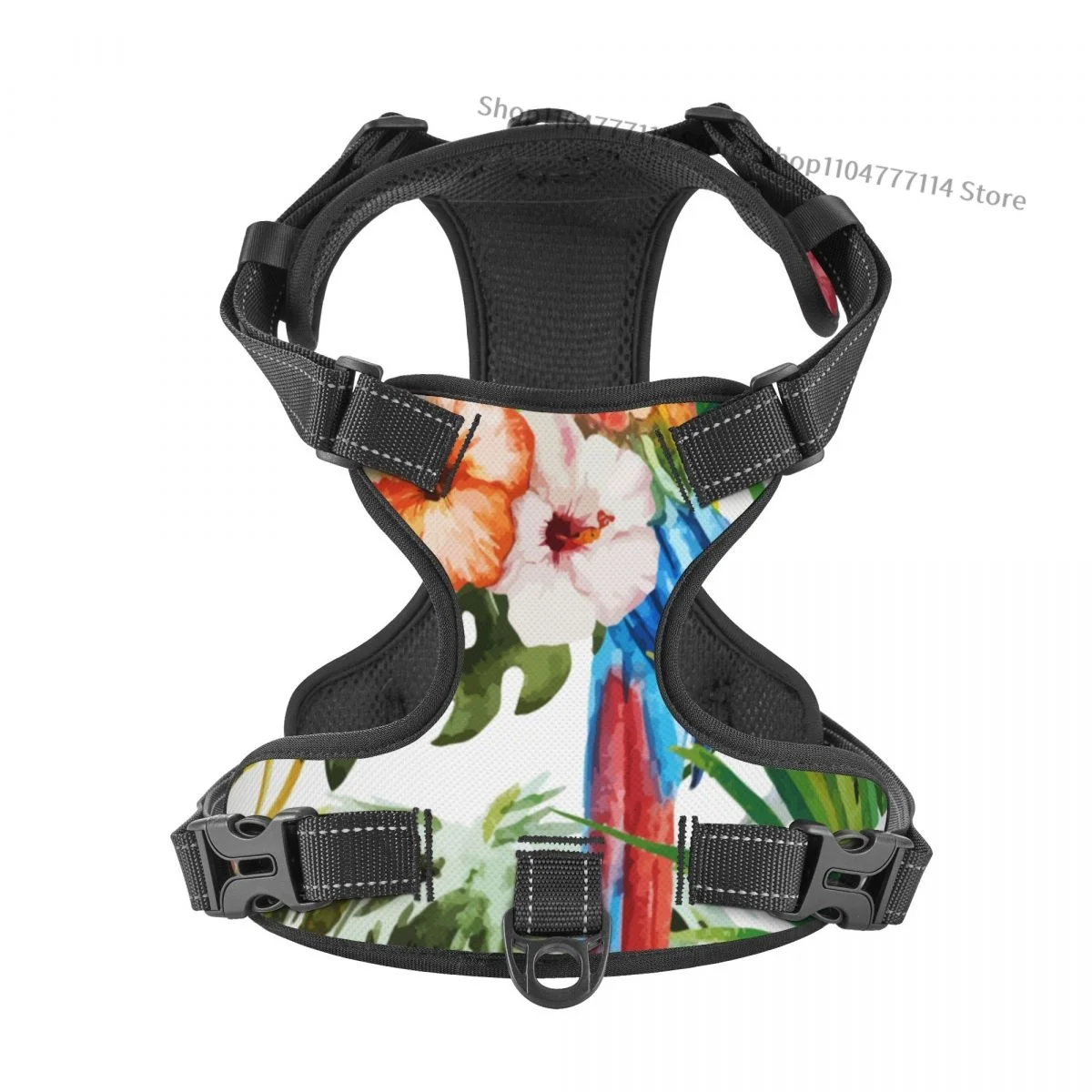 

Шлейка для домашних животных и кошек для собак, регулируемая шлейка для домашних животных, светоотражающая акварель, тренировка тропического обслуживания, легкий контроль