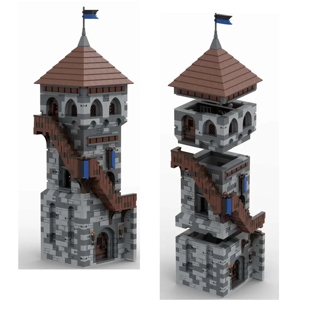 

Spot small particle assembly building blocks MOC-131234 2203pcs medieval castle tower building model toy