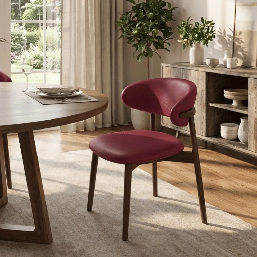 Waterproof PU Dining Chair Cover Oil-proof Dustproof Curved Back Chairs Cover Full-Coverage Solid Color Stool Protective Cover