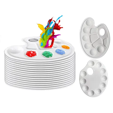 Bilashmart 1pc Elliptical Color Palette Painting Teaching Supplies Plastic Office Educational Supplies for Art Beginner Easy to Clean TMZ
