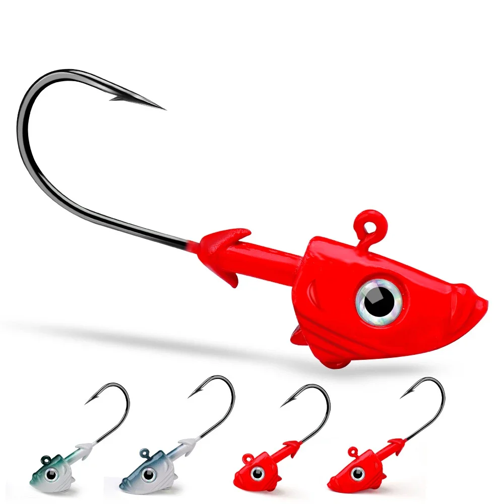 Fish head lead head hook counterweight soft bait anti-hanging bottom fish 22g 33g Lua fishing gear accessories