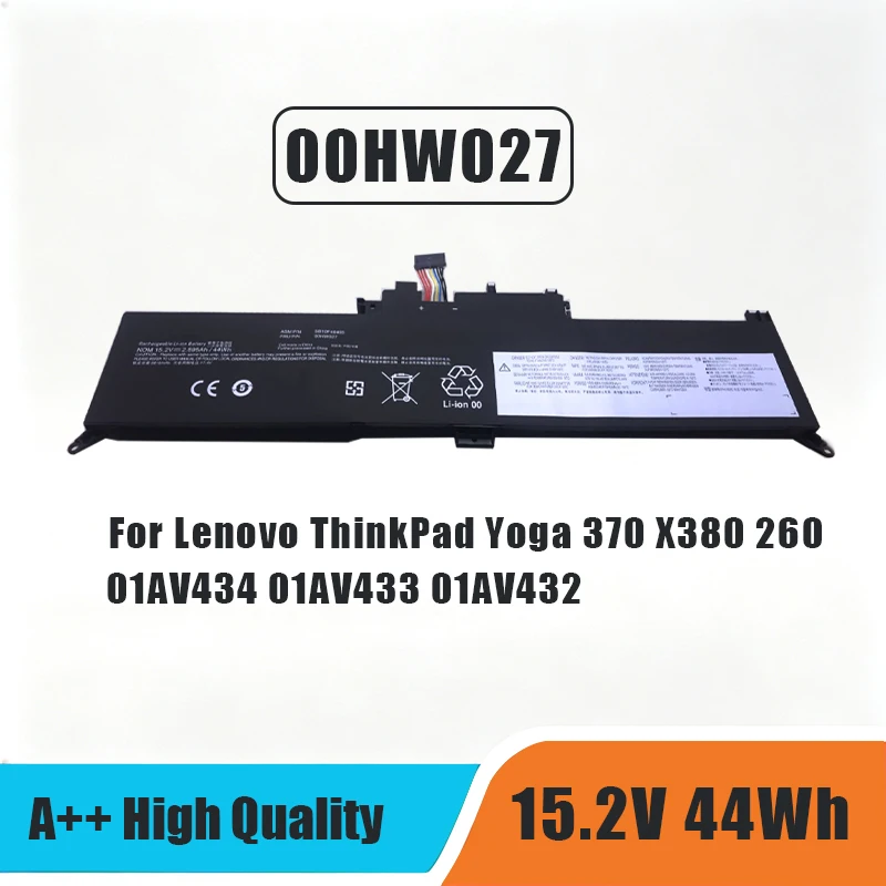 WHOLESALE New 01AV434 01AV433 01AV432 00HW027 Laptop Battery for Lenovo ThinkPad Yoga 370 X380 260 SB10K97591 SB10K97590