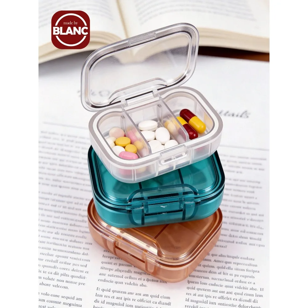 

1pc Portable Weekly Pill Box, Waterproof Sealed Compact Pill Case For Medication Storage