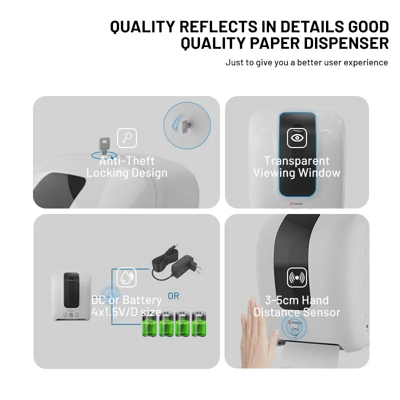 FQ-002 Sensor Hand Roll Towel Paper Dispenser Plastic Products Commercial Automatic Sensor Paper Tissue Dispenser