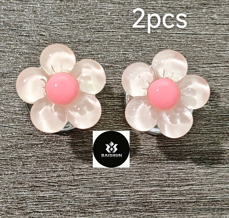 2Pcs Elegant Flower Shape Toilet Flush Buttons Anti-wear Bathroom Decor Replacement Buttons