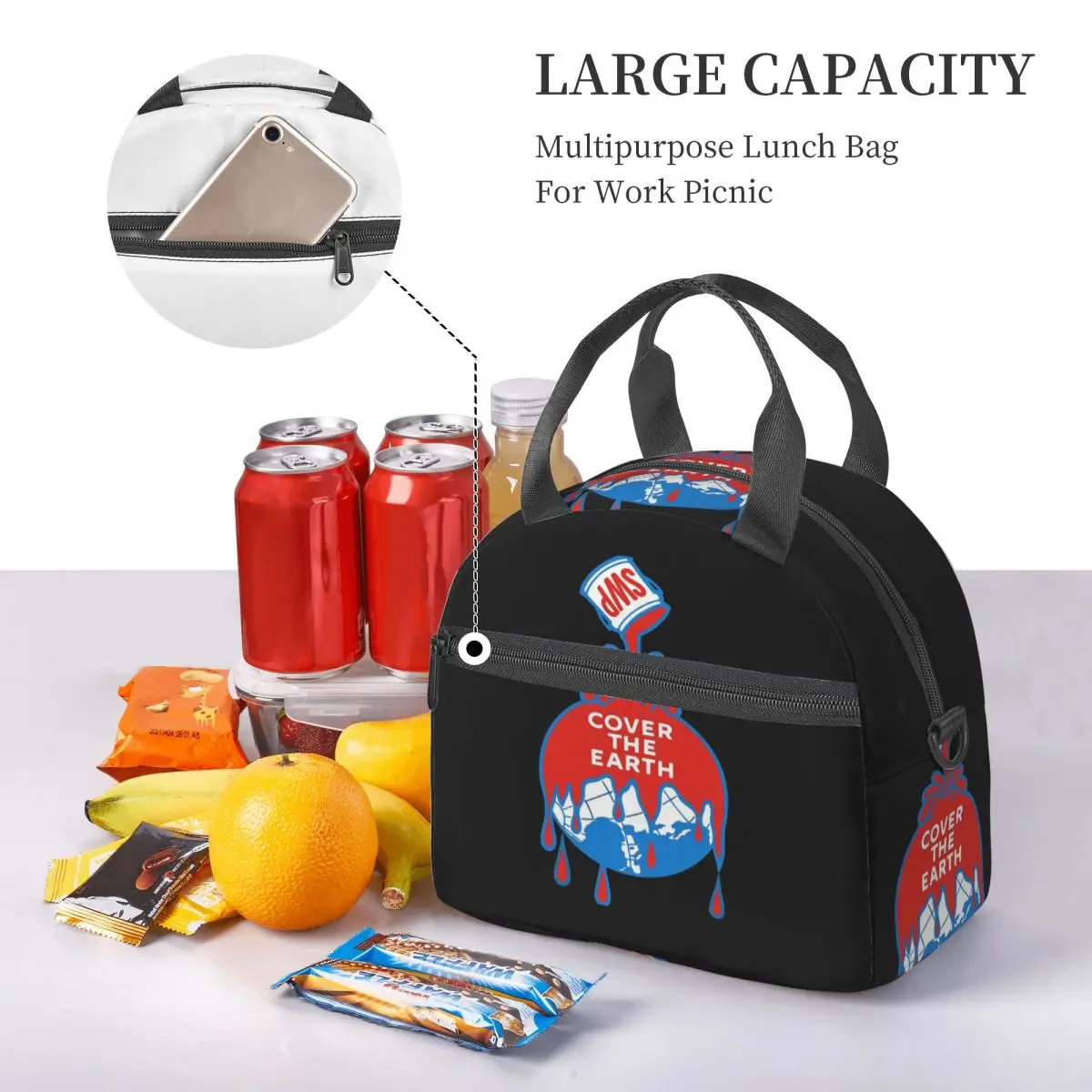 Sherwin Williams Cover The Earth Essential Insulated Lunch Bag for Women Bento Storage Food Boxes Cooler Thermal Lunch Box Tote