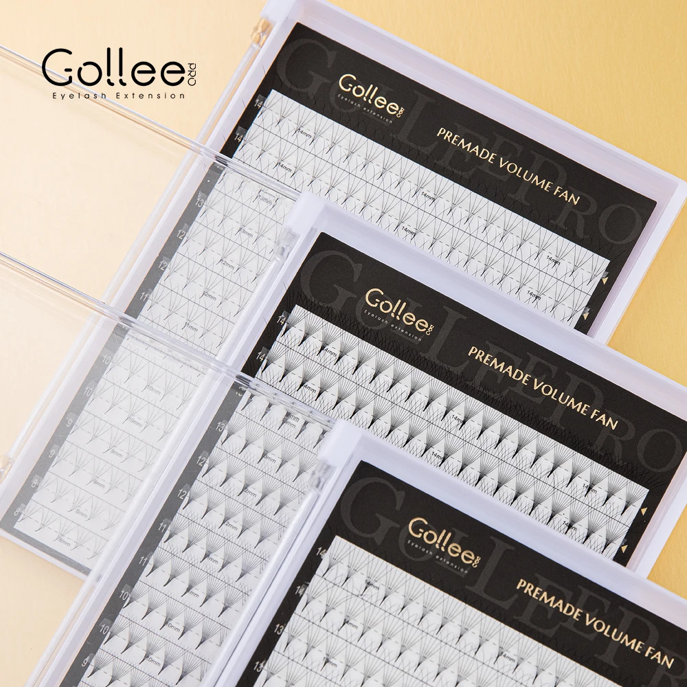 Gollee 4D 6D 10D  Sharp Narrow Stem Premade Fans Eyelash Extension Cils Bouquet Prefaits Promade Lash 280 Thin Pointy Base Lash