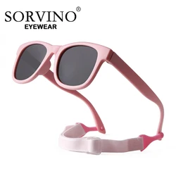 SORVINO Kids Polarized Sunglasses TR90 Vintage Brand Boys Girl Square Sun Glasses Glasses for Children Baby UV400 Eyewear