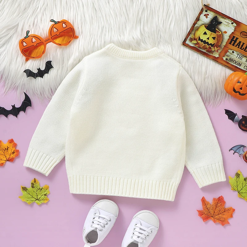 Halloween Baby Sweater Long Sleeve Autumn Infant Pullover Knitted Newborn Kid Clothing Funny Emotes Tops Overalls Warm Outerwear