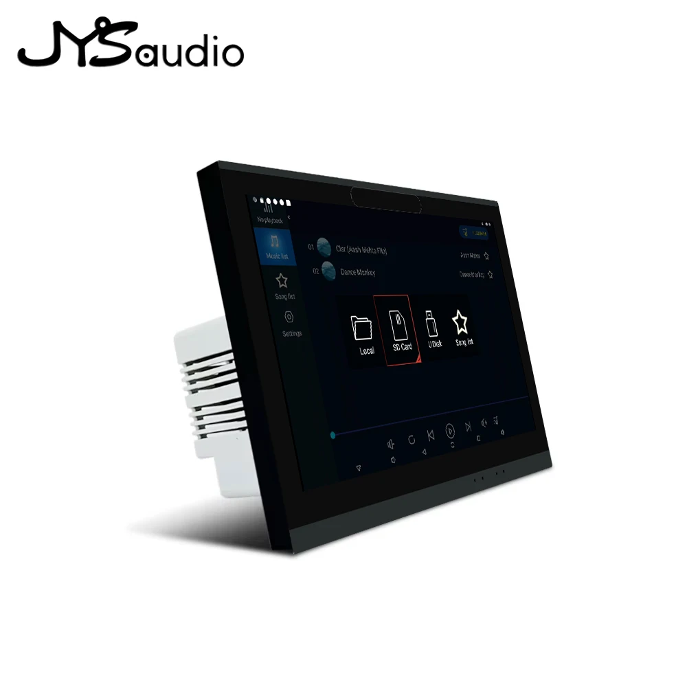 Wall Mount Amplifier Screen 7'' Music Control Panel AMP Equalizer Connect 4pcs 30Watts Ceiling Speaker For Home Surround System