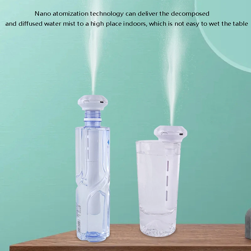 ●Mini Mineral Water Bottle Diamond Humidifier Portable USB Car Spray Home Desktop Hydrating Large Spray