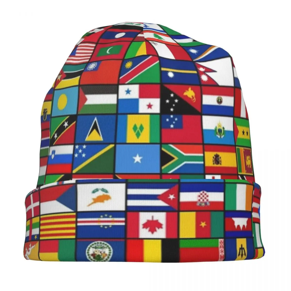 The World's Flags Skullies Beanies Hat Goth Unisex Street Cap Warm Head Wrap Bonnet